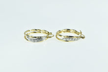 Load image into Gallery viewer, 14K 22.3mm Vintage Diamond Twist Hoop Earrings Yellow Gold