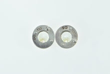 Load image into Gallery viewer, Sterling Silver Round Riveted Circle CZ Statement Stud Earrings