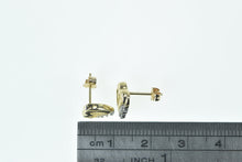 Load image into Gallery viewer, 10K Vintage Diamond Heart Love Symbol Stud Earrings Yellow Gold