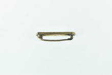 Load image into Gallery viewer, 14K Black Enamel Leaf Pattern Engraved Bar Pin/Brooch Yellow Gold