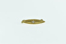 Load image into Gallery viewer, 14K Diamond Inset Vintage Navette Bar Pin/Brooch Yellow Gold