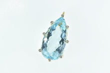 Load image into Gallery viewer, 14K 58.00 Ctw Pear Blue Topaz Diamond Statement Pendant Yellow Gold