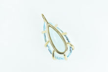 Load image into Gallery viewer, 14K 58.00 Ctw Pear Blue Topaz Diamond Statement Pendant Yellow Gold