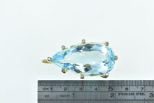 Load image into Gallery viewer, 14K 58.00 Ctw Pear Blue Topaz Diamond Statement Pendant Yellow Gold