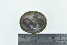 Load image into Gallery viewer, Gold Filled Victorian Elaborate Mourning Bouquet Oval Pin/Brooch