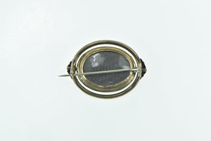 Gold Filled Ornate Hair Clothing Victorian Spinning Mourning Pin/Brooch