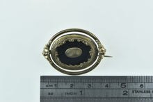 Load image into Gallery viewer, Gold Filled Ornate Hair Clothing Victorian Spinning Mourning Pin/Brooch