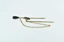 Load image into Gallery viewer, 18K Bakelite Flower Carved Tear Drop Seed Pearl Pin/Brooch Yellow Gold