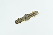 Load image into Gallery viewer, Gold Filled Elaborate Victorian Seed Pearl Enamel Bar Pin/Brooch