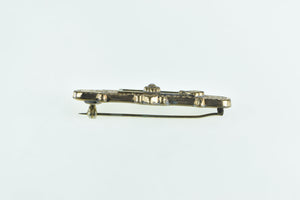 Gold Filled Elaborate Victorian Seed Pearl Enamel Bar Pin/Brooch