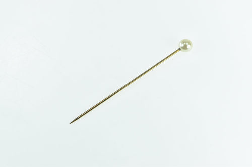 Gold Filled 6.3mm Pearl Victorian Wedding Boutonnière Stick Pin