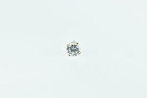 14K Round Solitaire Classic Vintage Stud Single Earring Yellow Gold