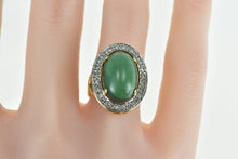 Load image into Gallery viewer, 18K Oval Aventurine Halo 0.46 Ctw Diamond Ring Yellow Gold