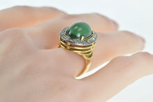 Load image into Gallery viewer, 18K Oval Aventurine Halo 0.46 Ctw Diamond Ring Yellow Gold