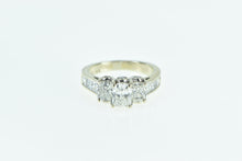 Load image into Gallery viewer, 14K 3.10 Ctw Radiant Cut Diamond Engagement Ring White Gold