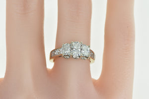 14K 3.10 Ctw Radiant Cut Diamond Engagement Ring White Gold