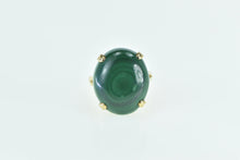 Load image into Gallery viewer, 14K Oval Malachite Cabochon Vintage Statement Ring Yellow Gold
