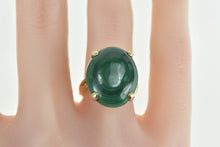 Load image into Gallery viewer, 14K Oval Malachite Cabochon Vintage Statement Ring Yellow Gold