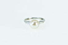 Load image into Gallery viewer, Platinum 8.45mm Pearl Diamond Classic Engagement Ring