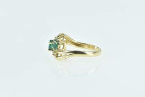 14K 1.01 Ctw Oval Emerald Diamond Statement Ring Yellow Gold