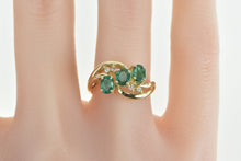 Load image into Gallery viewer, 14K 1.01 Ctw Oval Emerald Diamond Statement Ring Yellow Gold