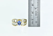 Load image into Gallery viewer, 14K 1.60 Ctw Oval Tanzanite Baguette Diamond Ring Yellow Gold