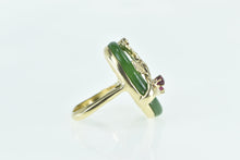 Load image into Gallery viewer, 14K Jade Ring Ruby Tree Branch Cherry Blossom Yellow Gold