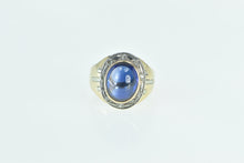 Load image into Gallery viewer, 10K 6.75 Ctw Oval Syn. Spinel Diamond Halo Retro Ring Yellow Gold