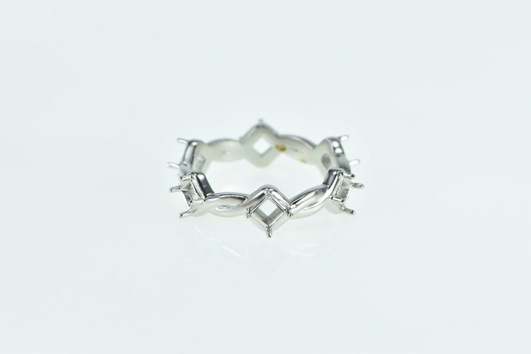 Platinum 6.3mm Twist Pattern Eternity Band Setting Ring