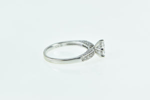 10K 1.55 Ctw White Sapphire Diamond Engagement Ring White Gold