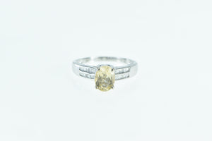 14K 1.50 Ctw Honey Heliodor Diamond Engagement Ring White Gold