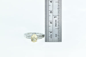 14K 1.50 Ctw Honey Heliodor Diamond Engagement Ring White Gold