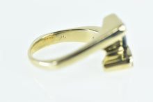 Load image into Gallery viewer, 14K 1.18 Ctw Trillion Sapphire Diamond Bypass Ring Yellow Gold