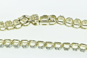 10K 3.75 Ctw Diamond Encrusted Bar Link Tennis Bracelet 7" Yellow Gold