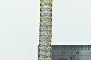 10K 3.75 Ctw Diamond Encrusted Bar Link Tennis Bracelet 7" Yellow Gold