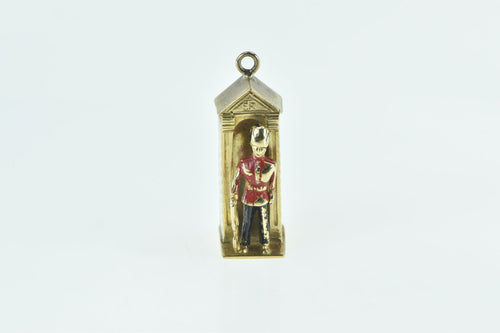 9K 3D Enamel London Kings Guard Tower of London Charm/Pendant Yellow Gold