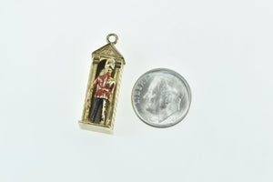 9K 3D Enamel London Kings Guard Tower of London Charm/Pendant Yellow Gold