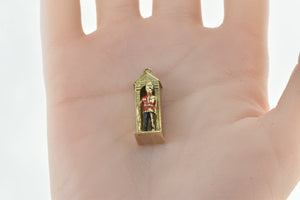 9K 3D Enamel London Kings Guard Tower of London Charm/Pendant Yellow Gold