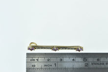 Load image into Gallery viewer, 14K Oval Amethyst Diamond Drop Bar Statement Pendant Yellow Gold