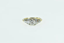 Load image into Gallery viewer, 18K Palladium 1930&#39;s Diamond Filigree Engagement Ring Yellow Gold