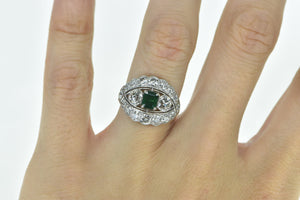 Platinum 4.00 Ctw Victorian Emerald Cut OEC Diamond Ring