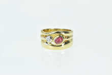 Load image into Gallery viewer, 18K Manfredi Ruby Diamond Vintage Statement Ring Yellow Gold