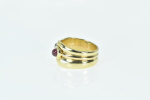 18K Manfredi Ruby Diamond Vintage Statement Ring Yellow Gold