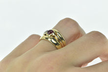 Load image into Gallery viewer, 18K Manfredi Ruby Diamond Vintage Statement Ring Yellow Gold