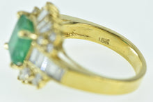 Load image into Gallery viewer, 18K 3.64 Ctw Emerald Baguette Diamond Engagement Ring Yellow Gold