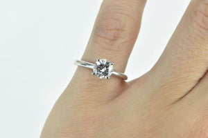 14K 1.00 Ct Diamond Classic Solitaire Engagement Ring White Gold