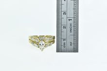 Load image into Gallery viewer, 18K 1.01 Ctw Pear Diamond Chevron Engagement Ring Yellow Gold