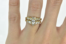 Load image into Gallery viewer, 18K 1.01 Ctw Pear Diamond Chevron Engagement Ring Yellow Gold