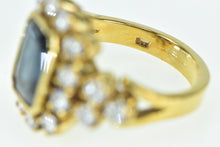 Load image into Gallery viewer, 18K 5.80 Ctw Emerald Sapphire Diamond Statement Ring Yellow Gold