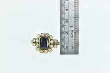 Load image into Gallery viewer, 18K 5.80 Ctw Emerald Sapphire Diamond Statement Ring Yellow Gold